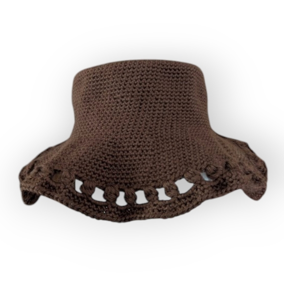 Handmades Crocheted Natural Neutral Brown Sunhat